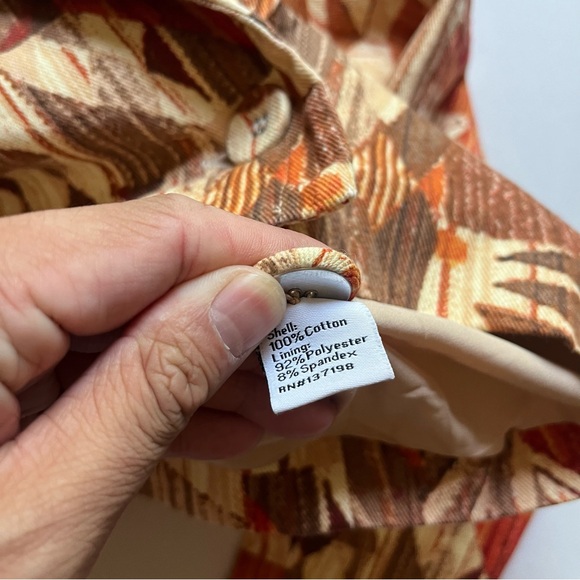 THE BRIGHT SIDE brown orange cream geo one button cropped long sleeve jacket - Picture 7 of 7